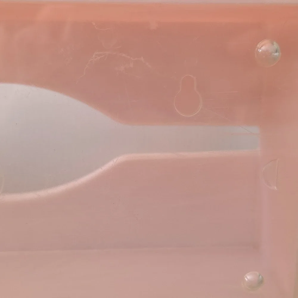 Vintage 1960s Pink Celebrity Tissue Box Holder Starburst Acrylic Lucite Plastic